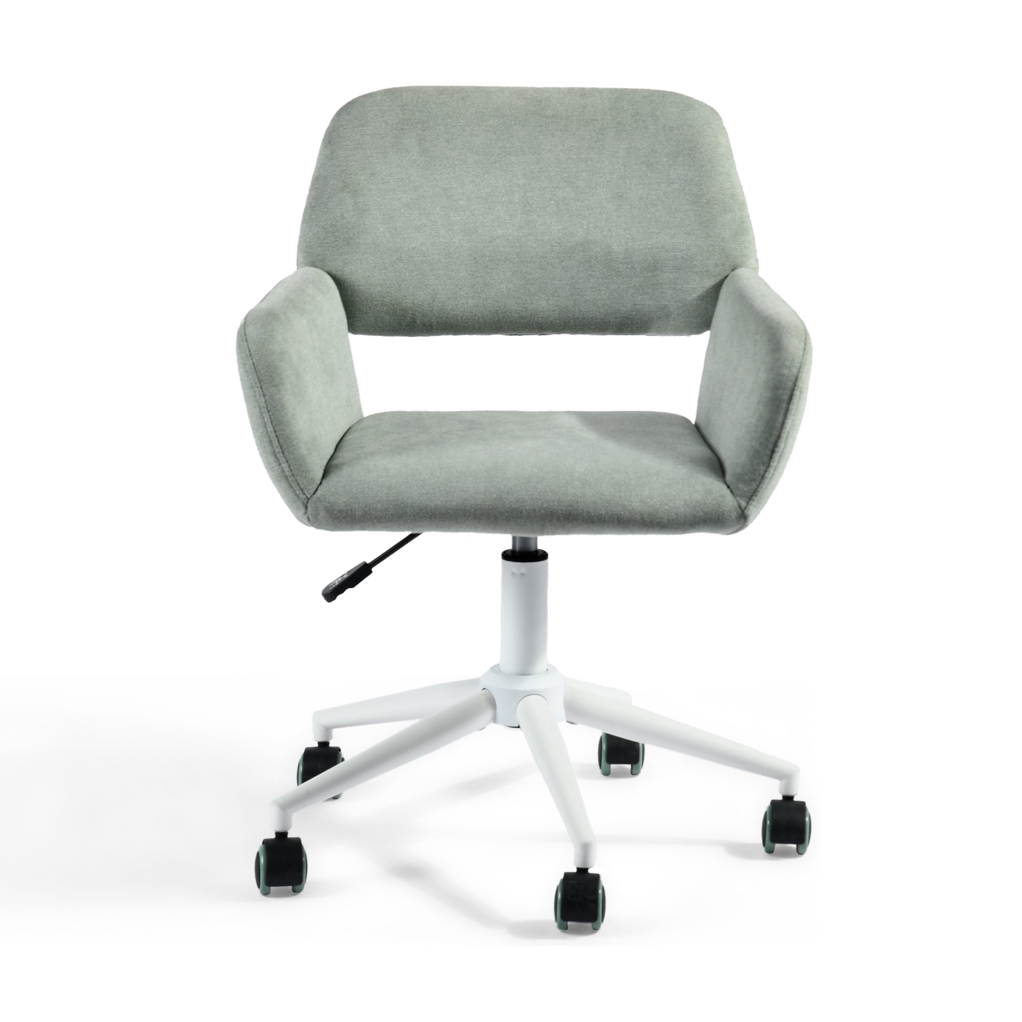 ross kd green white leg - beige secretary office chair - upholstered compact seating or footrest