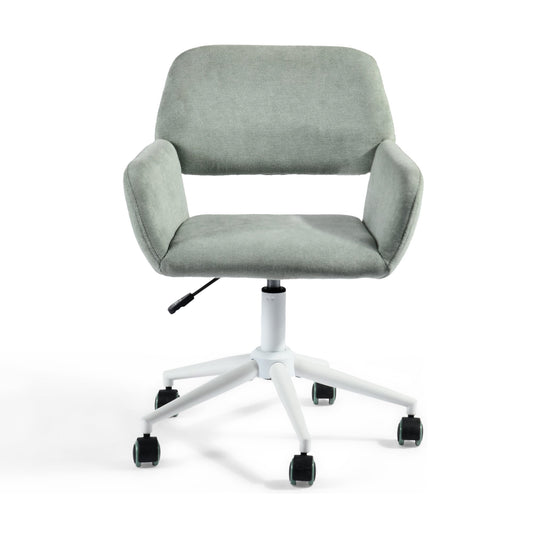 ross kd green white leg - beige secretary office chair - upholstered compact seating or footrest