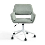 ross kd green white leg - beige secretary office chair - upholstered compact seating or footrest