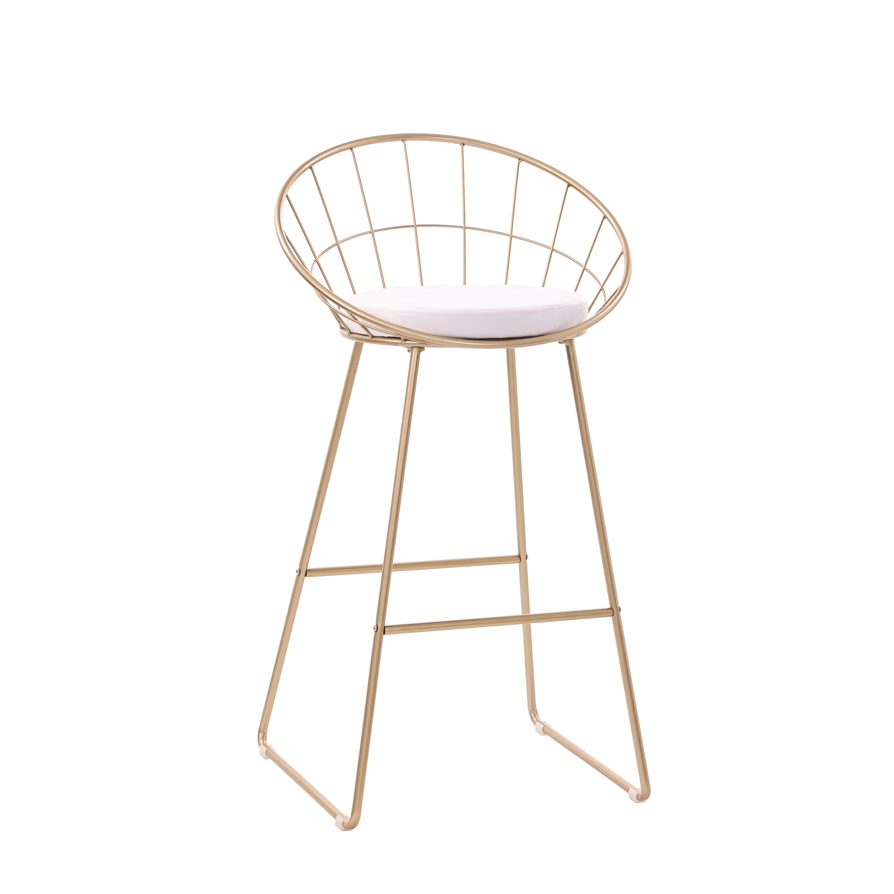 Modern Gold Barstool, Velvet Fabric Cushion – ROUNO