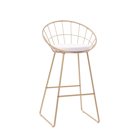 Modern Gold Barstool, Velvet Fabric Cushion – ROUNO