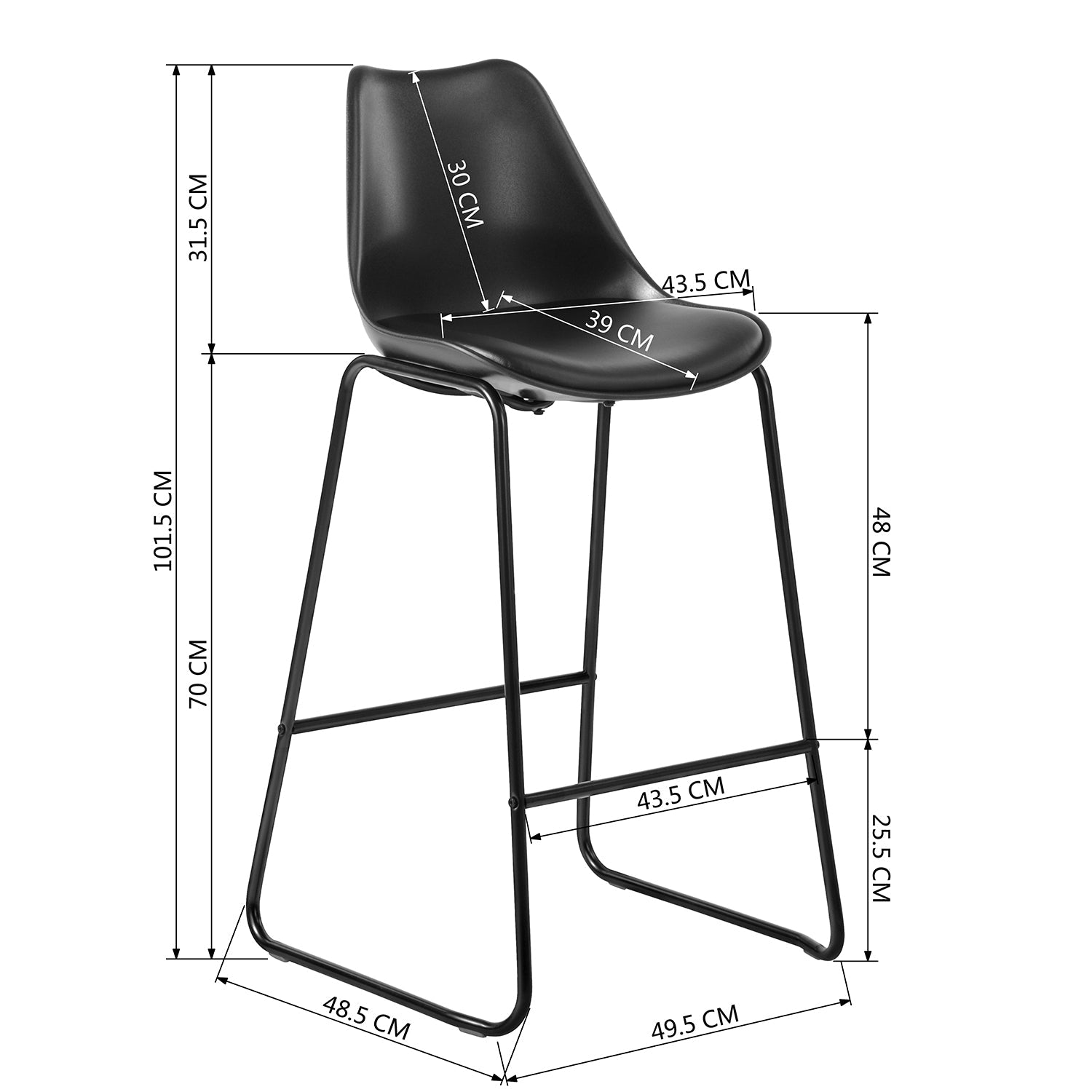 Russ Plastic Barstool