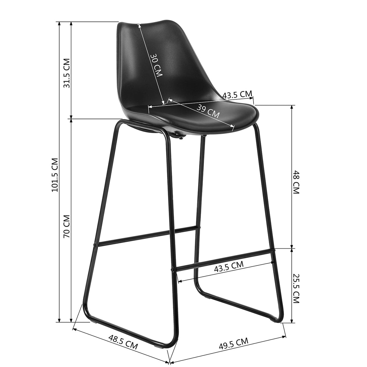 Russ Plastic Barstool