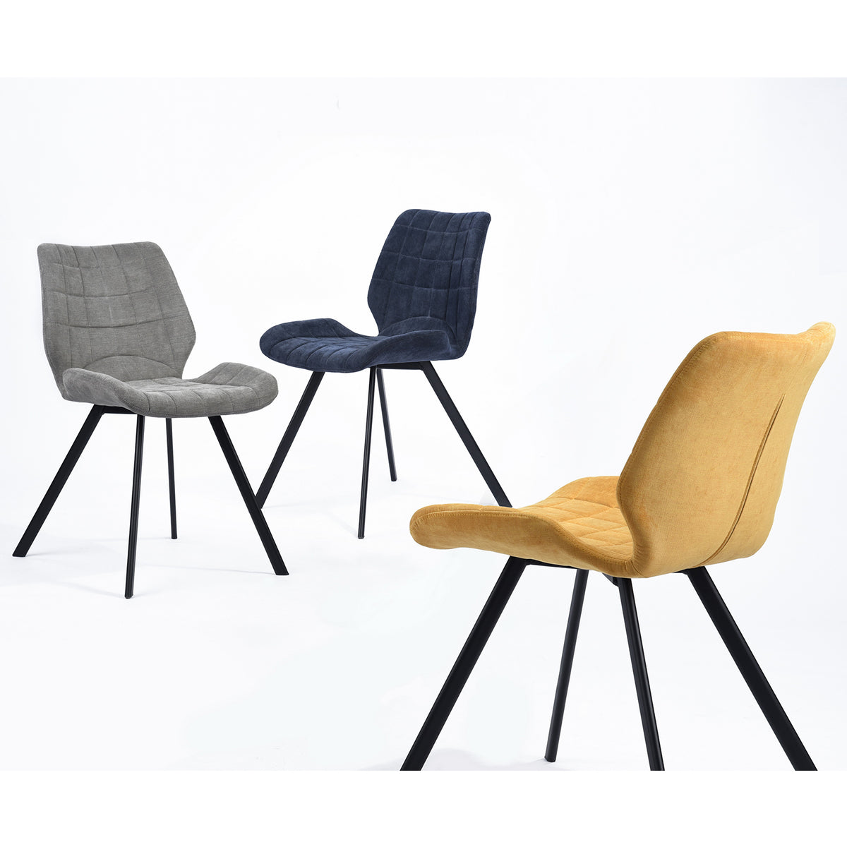 Modern Grey Fabric Dining Chair - SAFARI GREY A