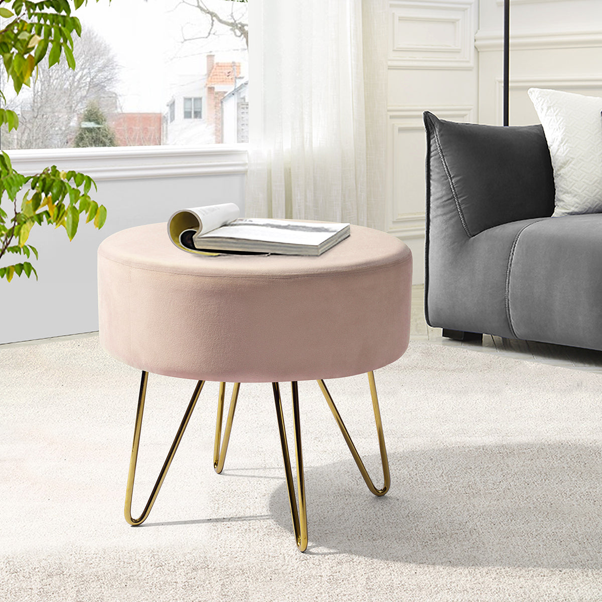 Saka Velvet Ottoman