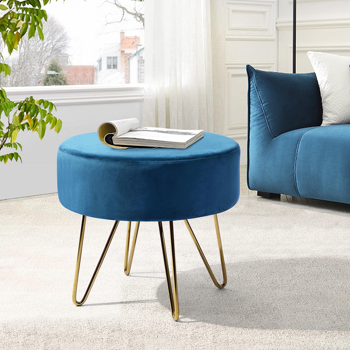 Saka Velvet Ottoman