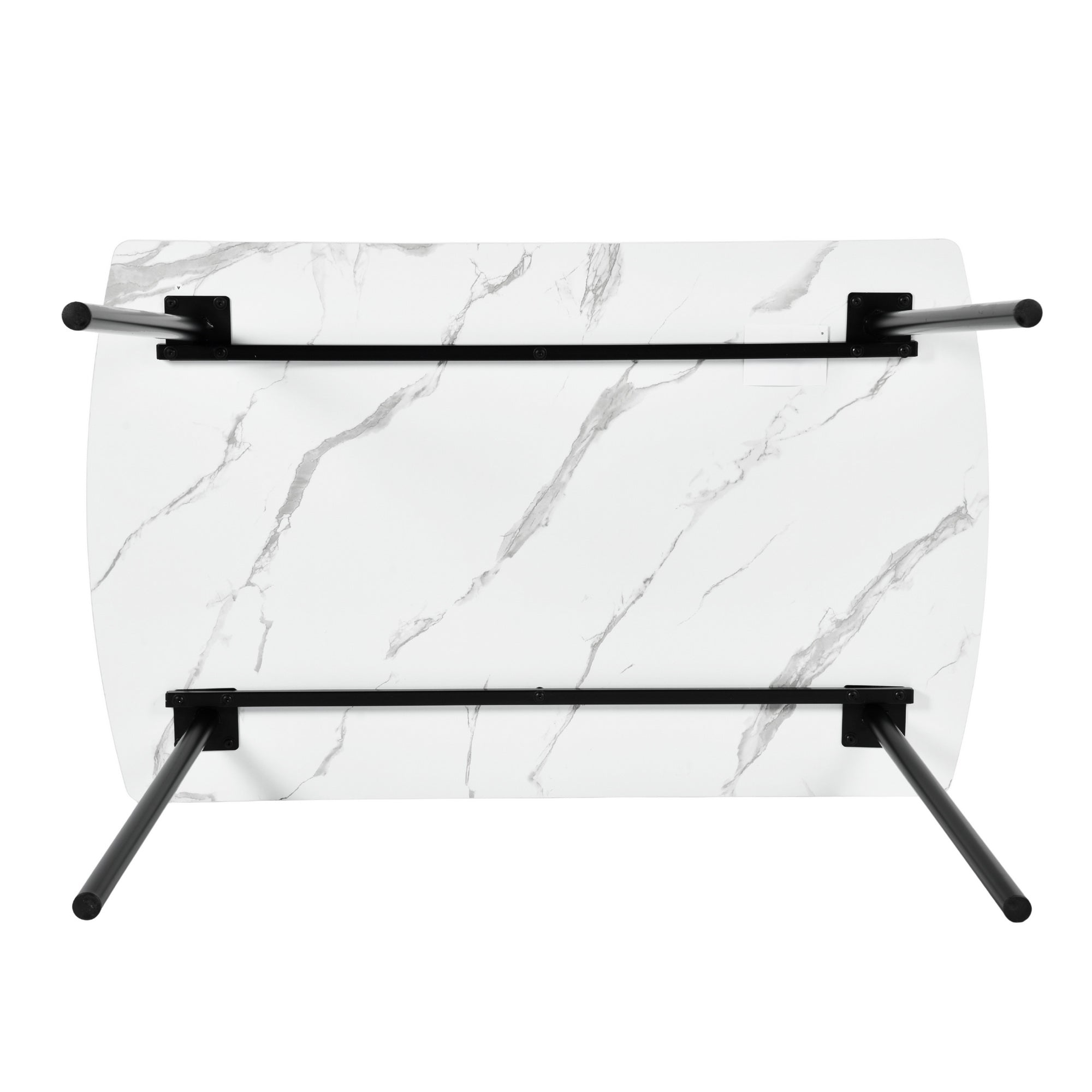 Modern Marble-Style Dining Table, Steel Frame – SANDIE MARBLE2
