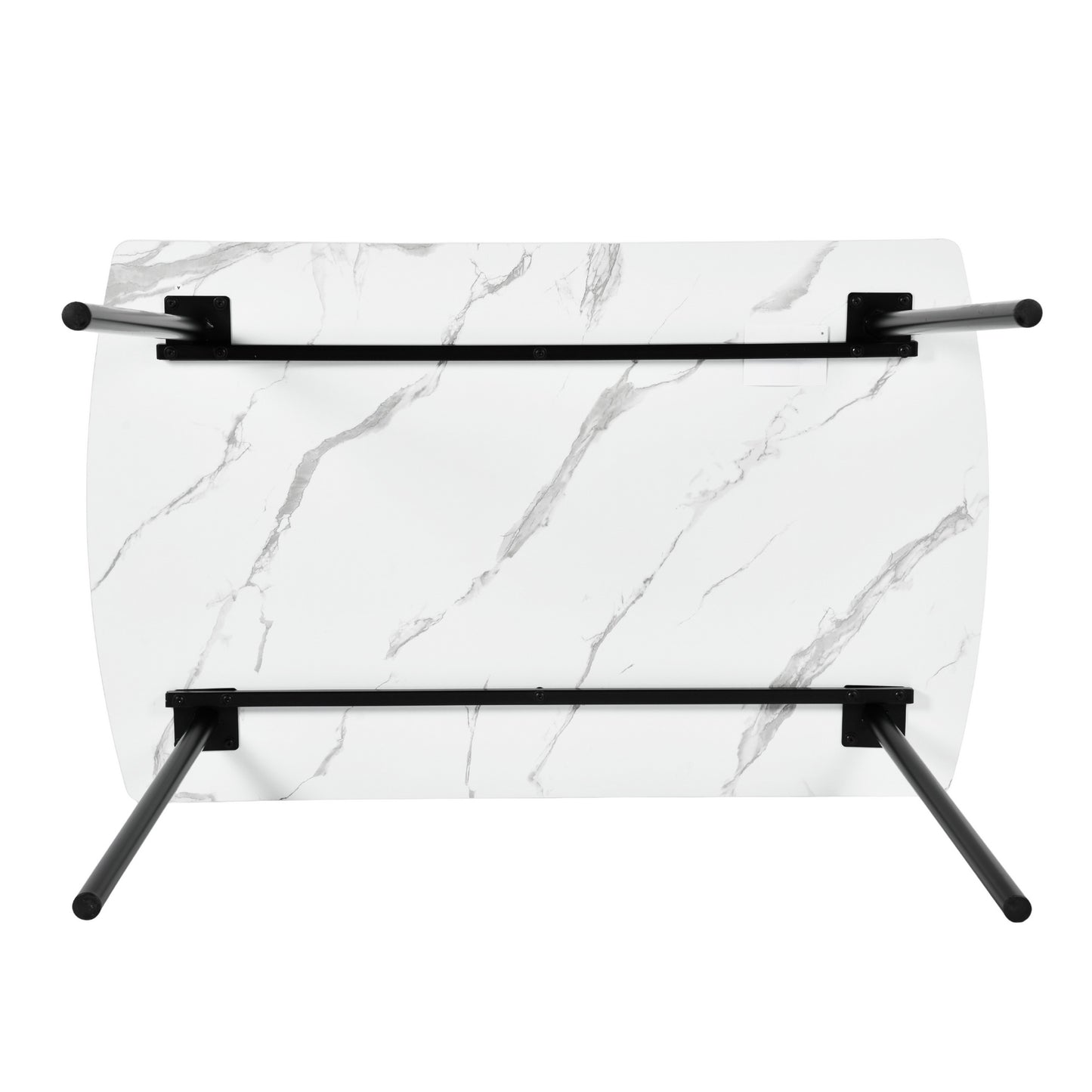 Modern Marble-Style Dining Table, Steel Frame – SANDIE MARBLE2
