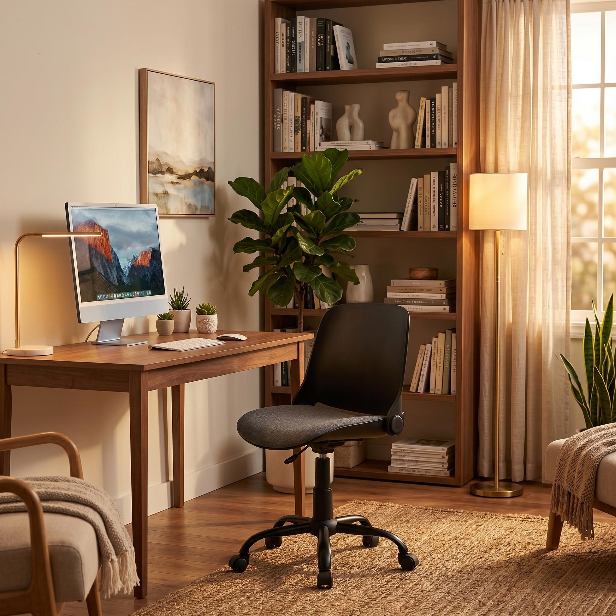 Modern Foldable Fabric Office Chair - SANTIA BLACK