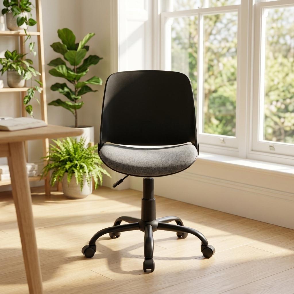 Modern Foldable Fabric Office Chair - SANTIA BLACK