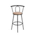 Modern Bar Stool, Powder-Coated Metal & Fabric Seat - SAYSTA
