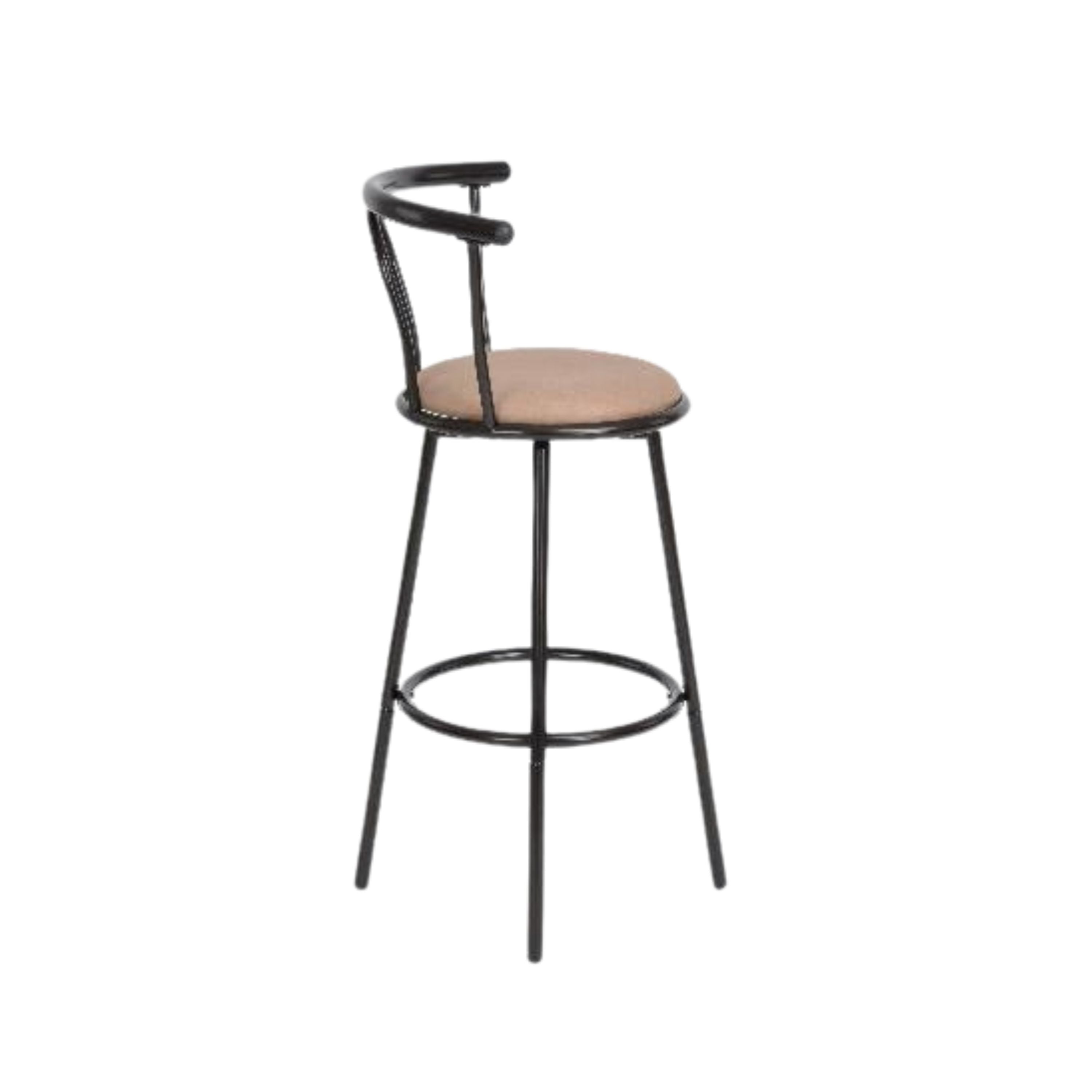 Modern Bar Stool, Powder-Coated Metal & Fabric Seat - SAYSTA