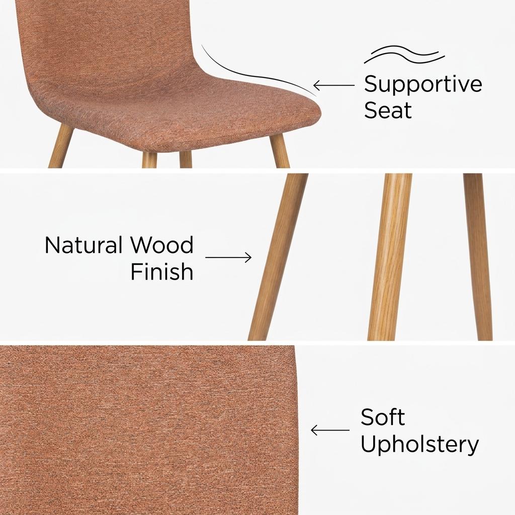 Modern Fabric Dining Chair, Metal Legs – SCARGILL GANDAR