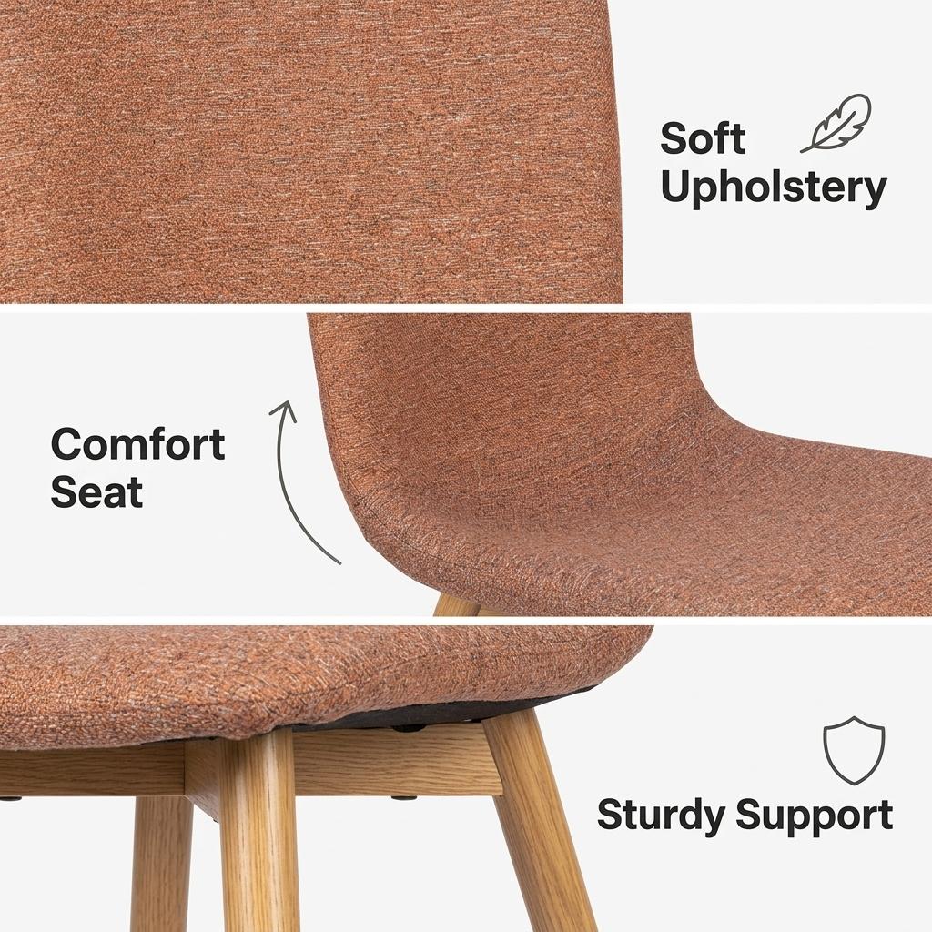 Modern Terracotta Dining Chair, Fabric Upholstery – SCARGILL NL TERRACOTTA