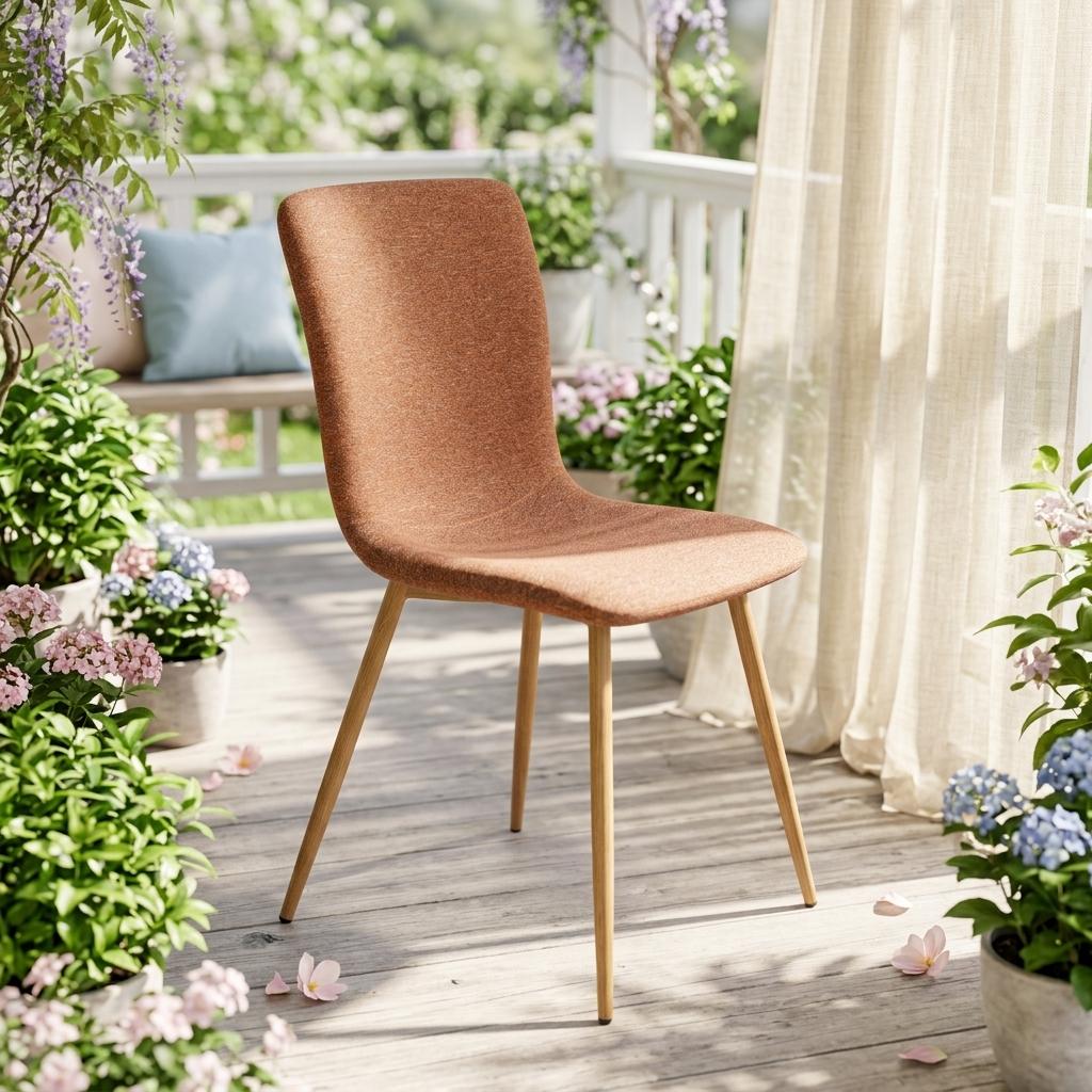 Modern Terracotta Dining Chair, Fabric Upholstery – SCARGILL NL TERRACOTTA