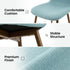 Modern Blue Fabric Dining Chair, Wooden Tube - SCARGILL SY BLUE