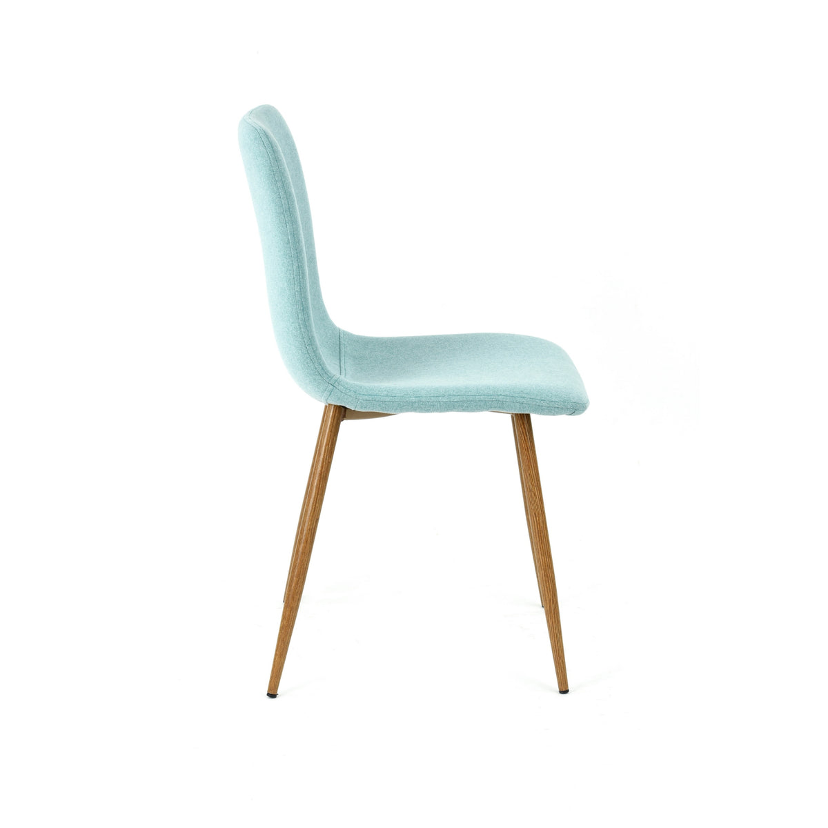 Modern Blue Fabric Dining Chair, Wooden Tube Frame - SCARGILL SY BLUE