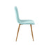 Modern Blue Fabric Dining Chair, Wooden Tube - SCARGILL SY BLUE
