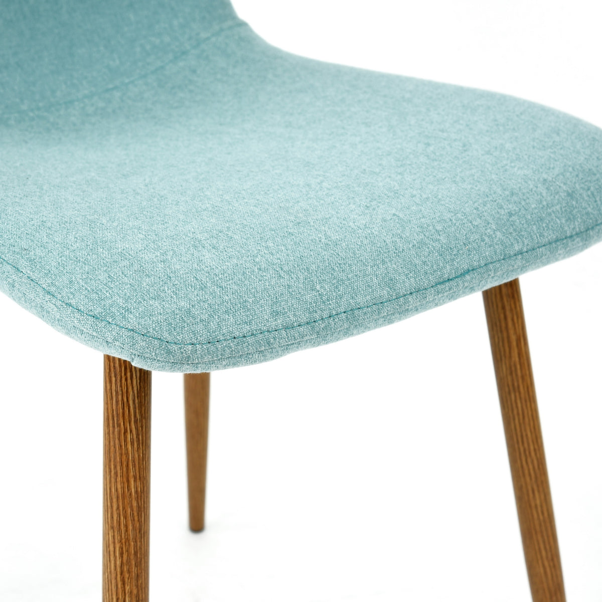 Modern Blue Fabric Dining Chair, Wooden Tube Frame - SCARGILL SY BLUE