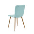 Modern Blue Fabric Dining Chair, Wooden Tube - SCARGILL SY BLUE