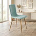 Modern Blue Fabric Dining Chair, Wooden Tube - SCARGILL SY BLUE