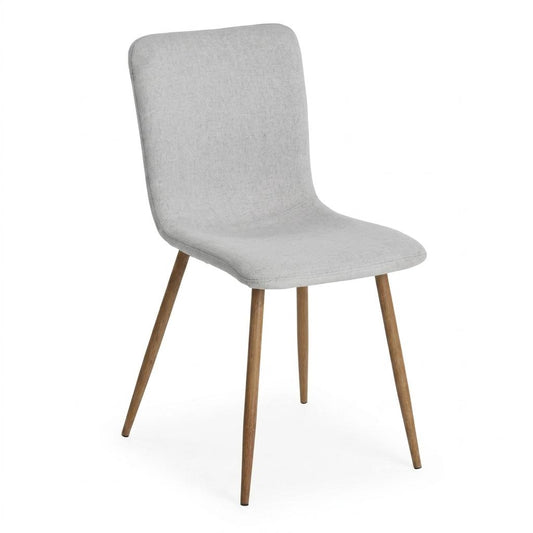 Modern Fabric Dining Chair, Wooden Tube Frame - SCARGILL SY GREY