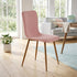 Modern Pink Fabric Dining Chair, Wooden Tube - SCARGILL SY PINK