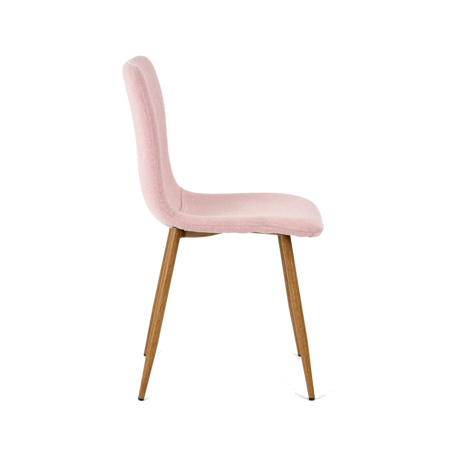 Modern Pink Fabric Dining Chair, Wooden Tube - SCARGILL SY PINK