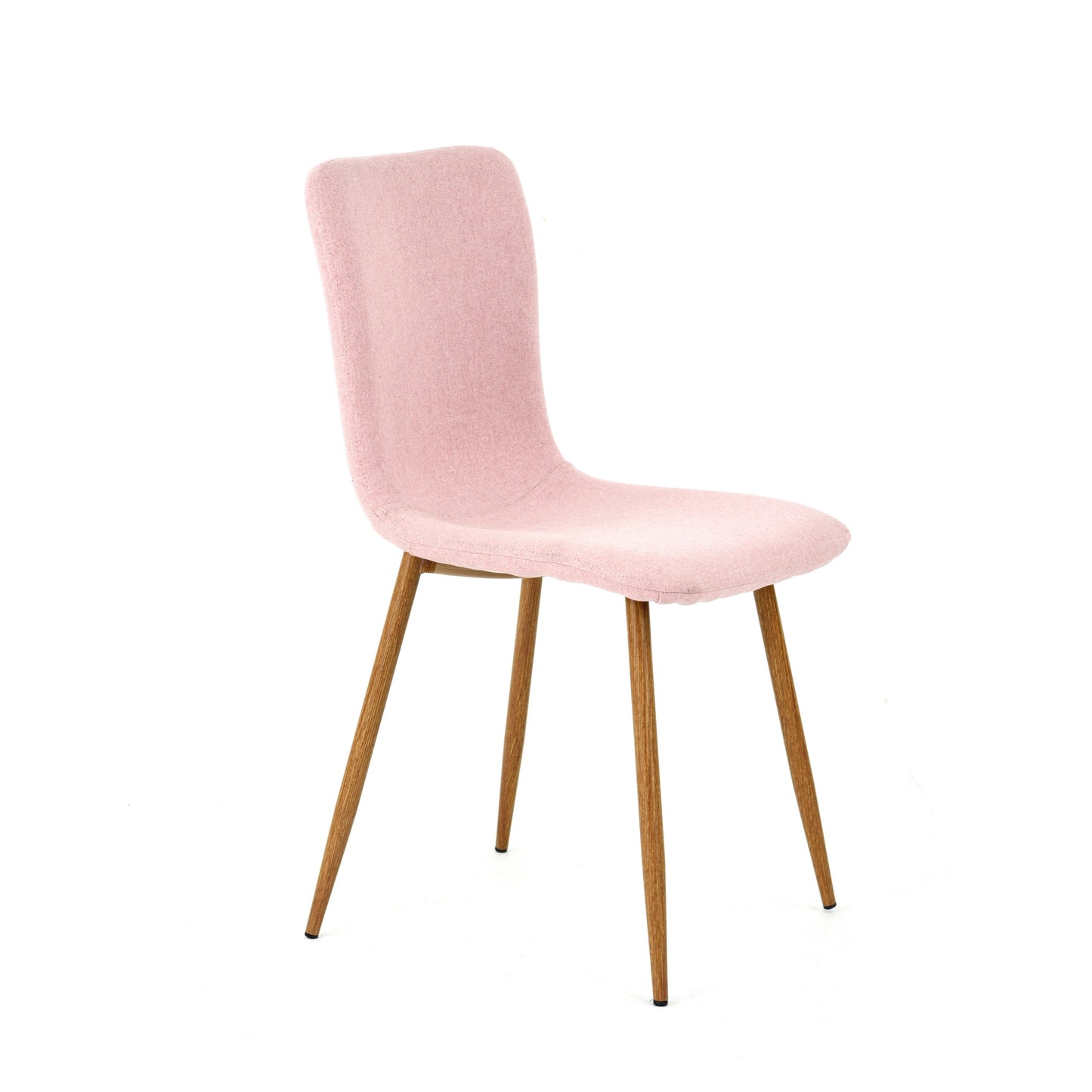 Modern Pink Fabric Dining Chair, Wooden Tube - SCARGILL SY PINK