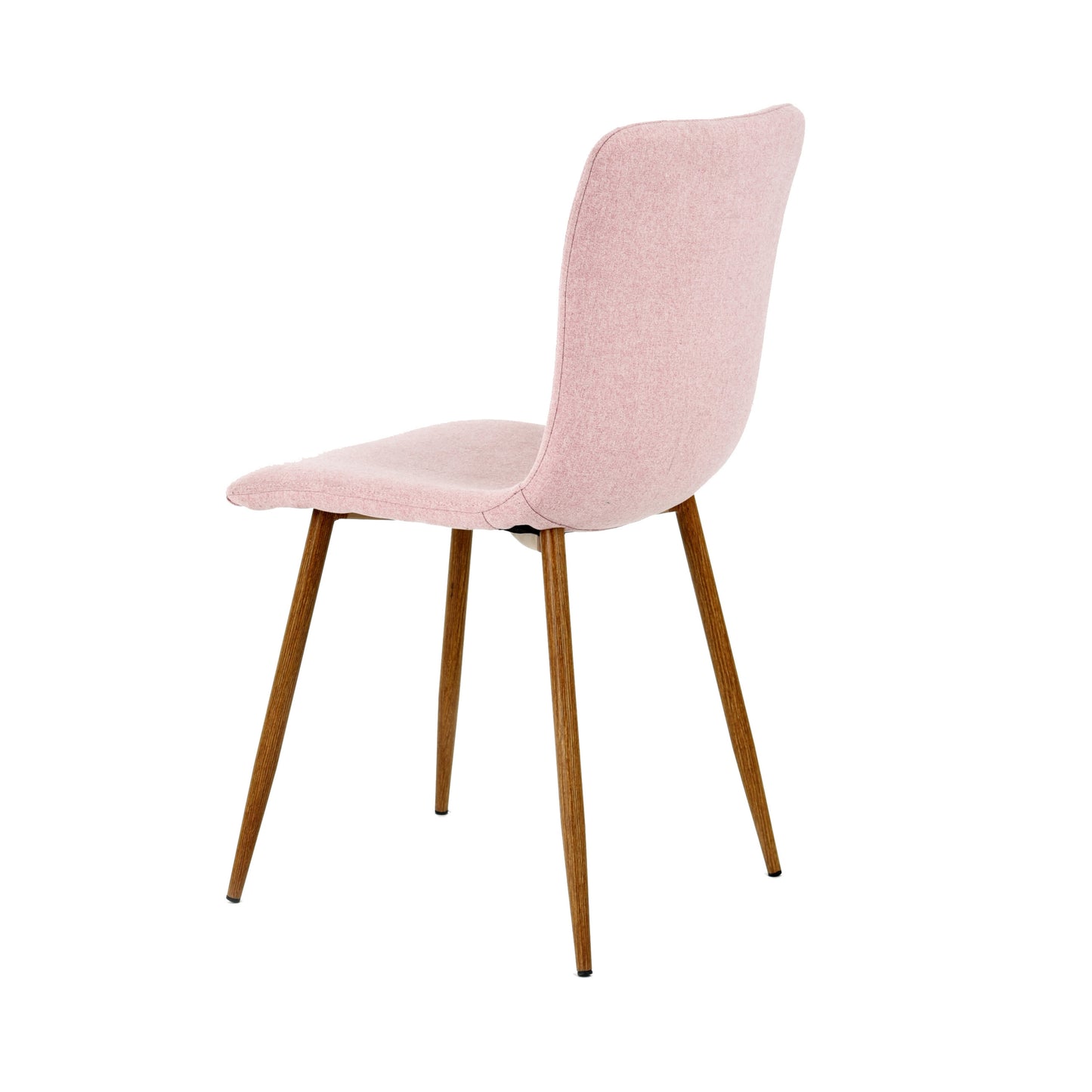 Modern Pink Fabric Dining Chair, Wooden Tube - SCARGILL SY PINK