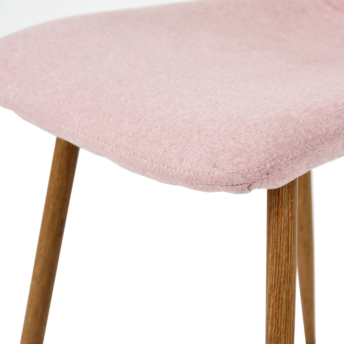 Modern Pink Fabric Dining Chair, Wooden Tube - SCARGILL SY PINK