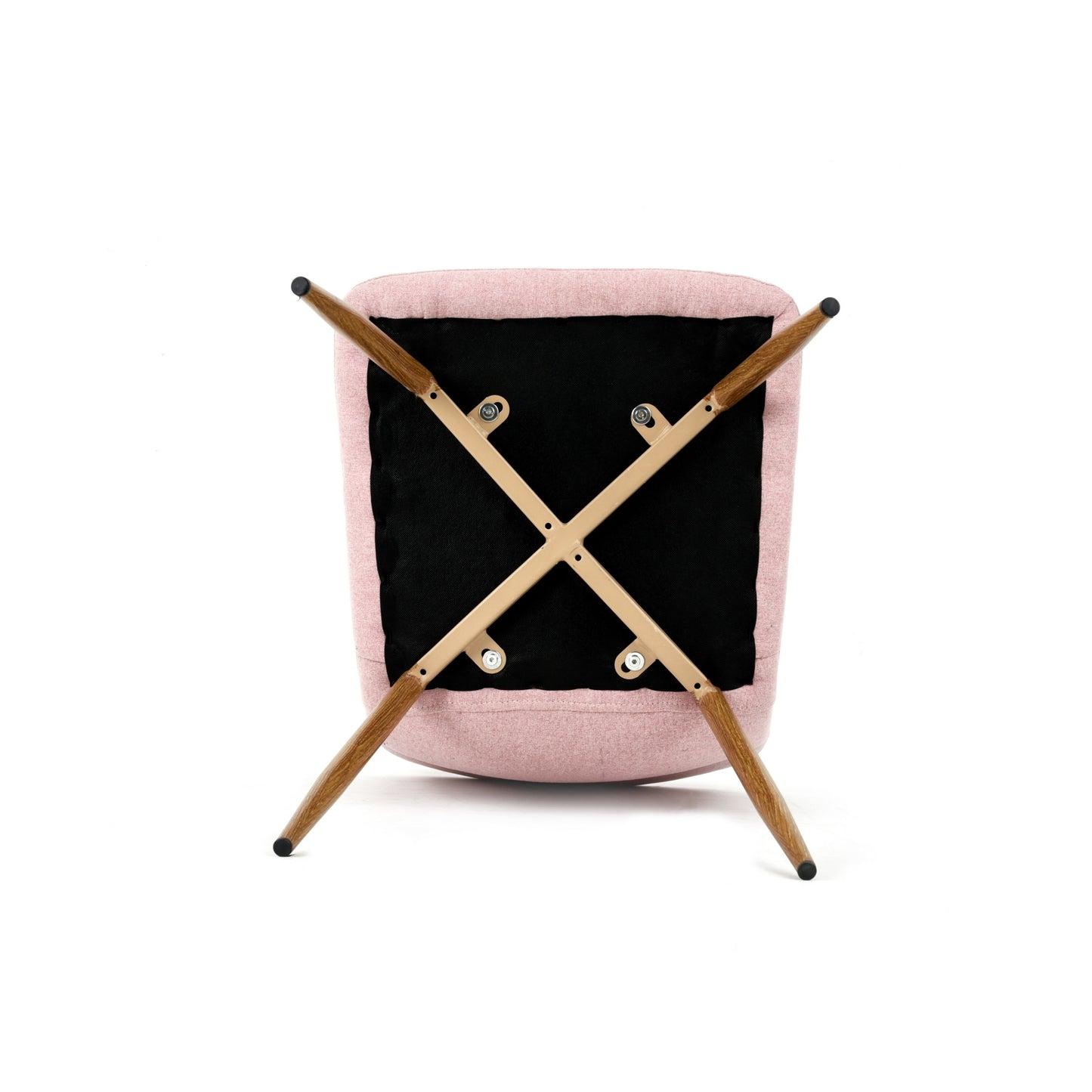 Modern Pink Fabric Dining Chair, Wooden Tube - SCARGILL SY PINK