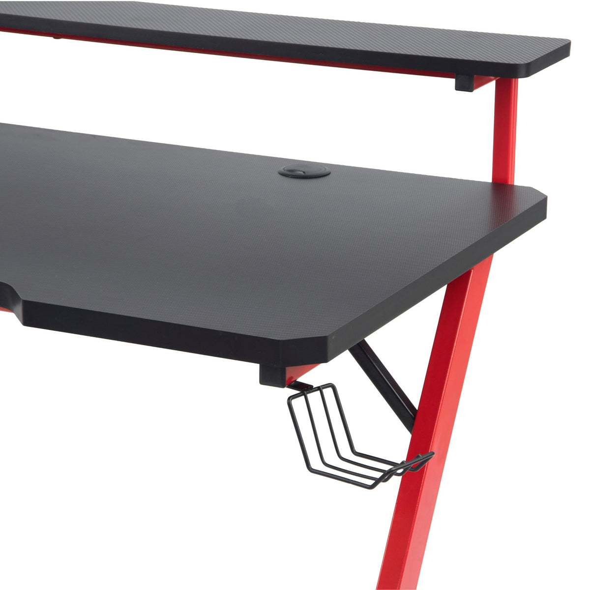 Modern Gaming Desk, Black Iron Frame - SCHULZ