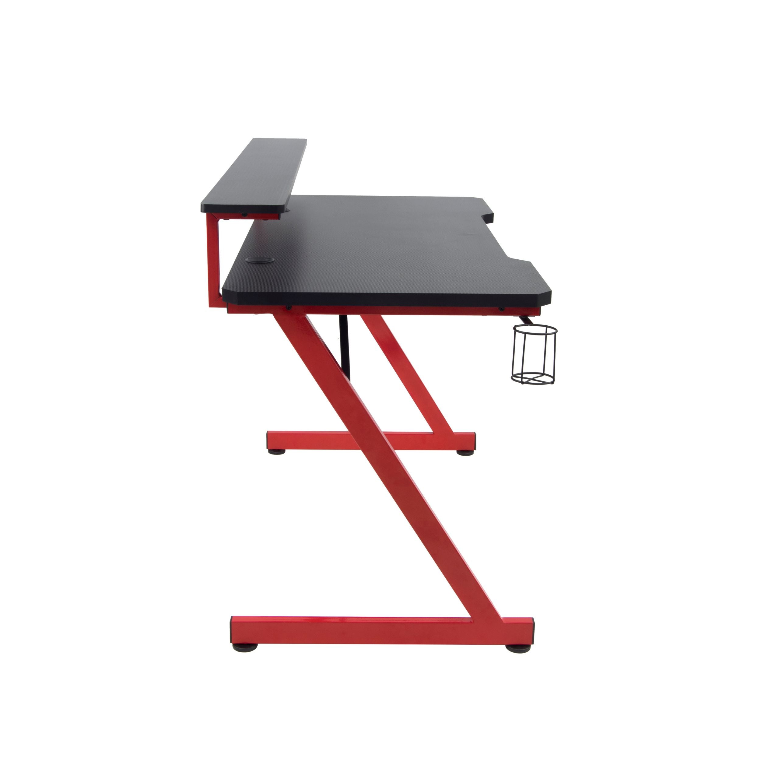 Modern Gaming Desk, Black Iron Frame - SCHULZ