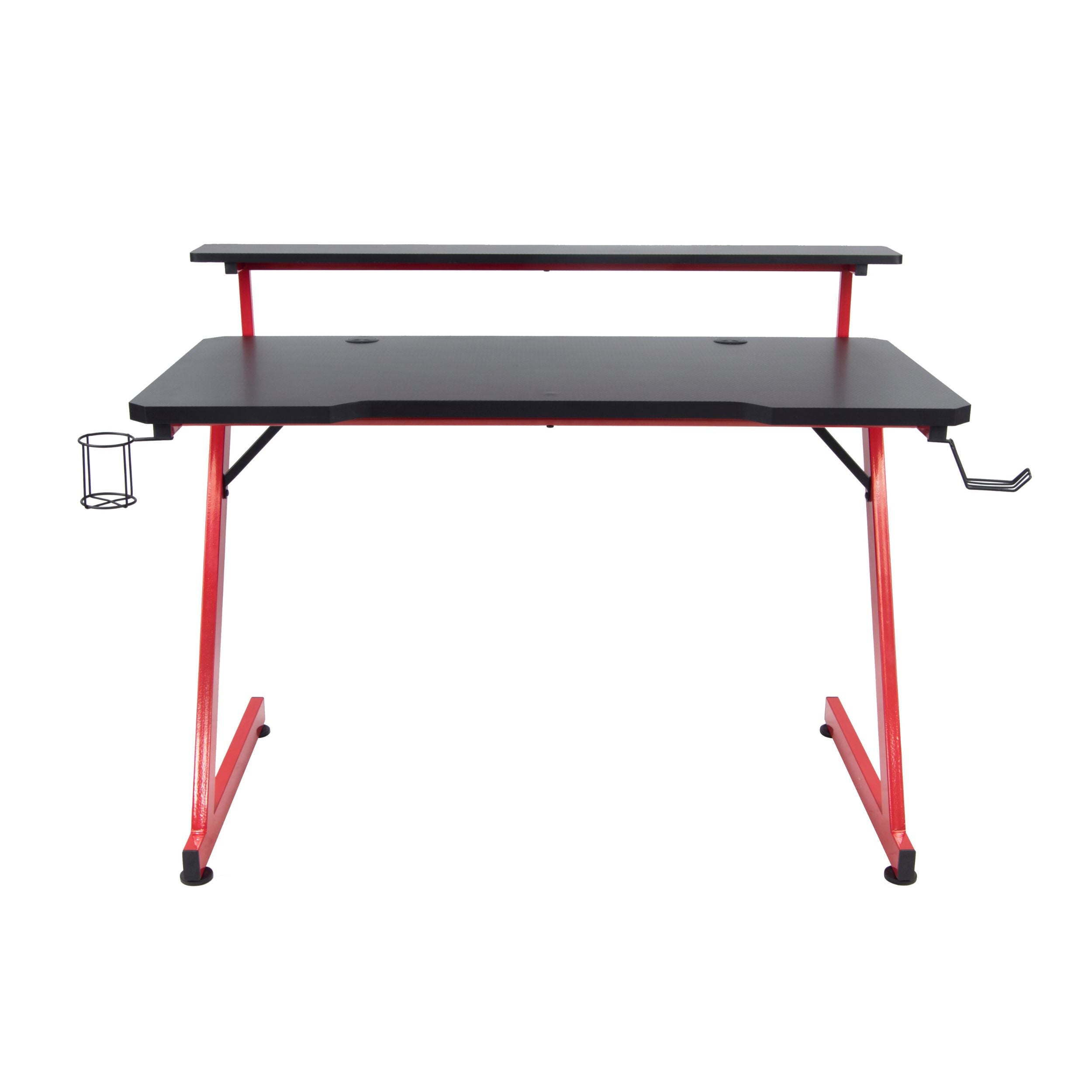 Modern Gaming Desk, Black Iron Frame - SCHULZ