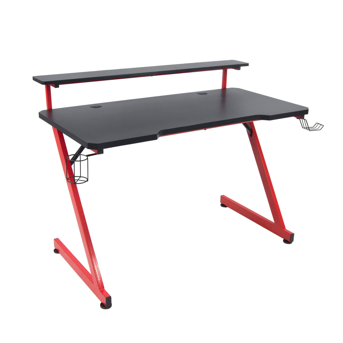 Modern Gaming Desk, Black Iron Frame - SCHULZ