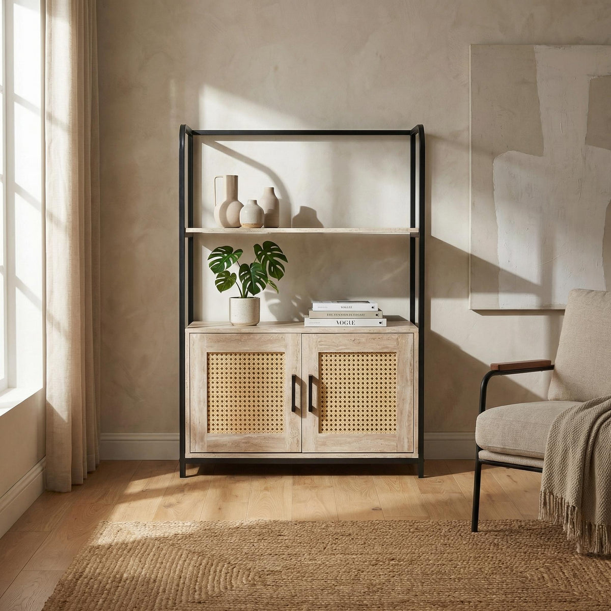 Chirruped Modern Sideboard, MDF Grooved Finish - SCICRUL