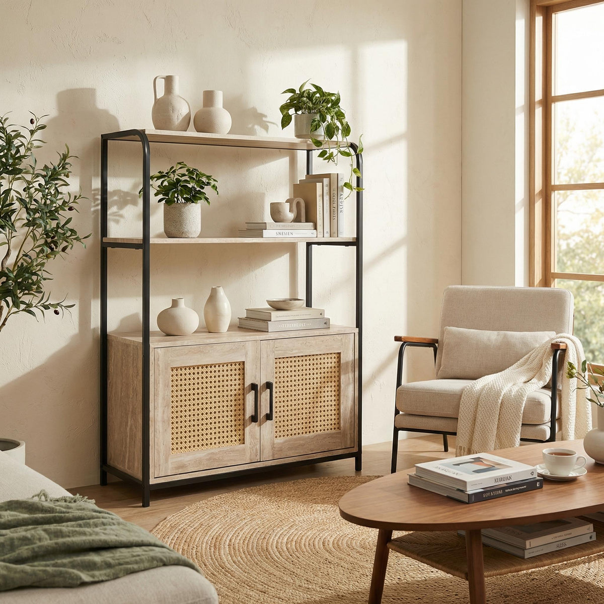 Chirruped Modern Sideboard, MDF Grooved Finish - SCICRUL