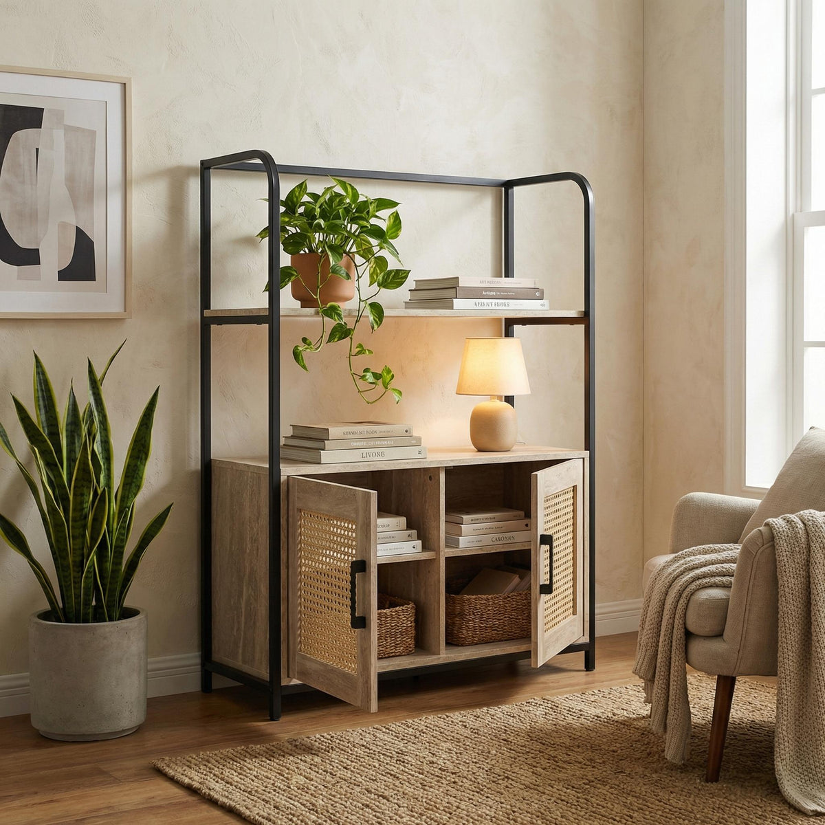 Chirruped Modern Sideboard, MDF Grooved Finish - SCICRUL