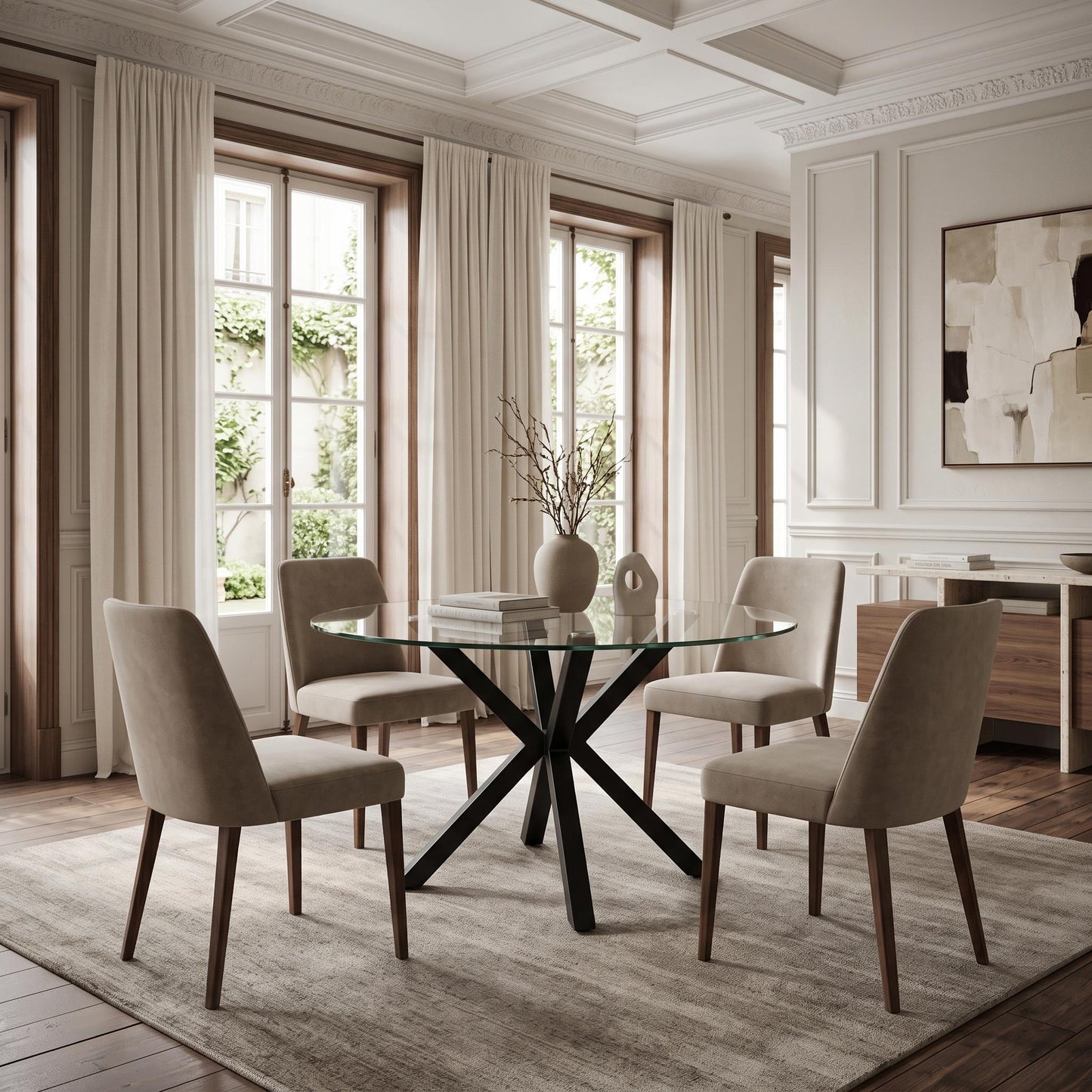 SELSTON BRONX DINING TABLE GLASS