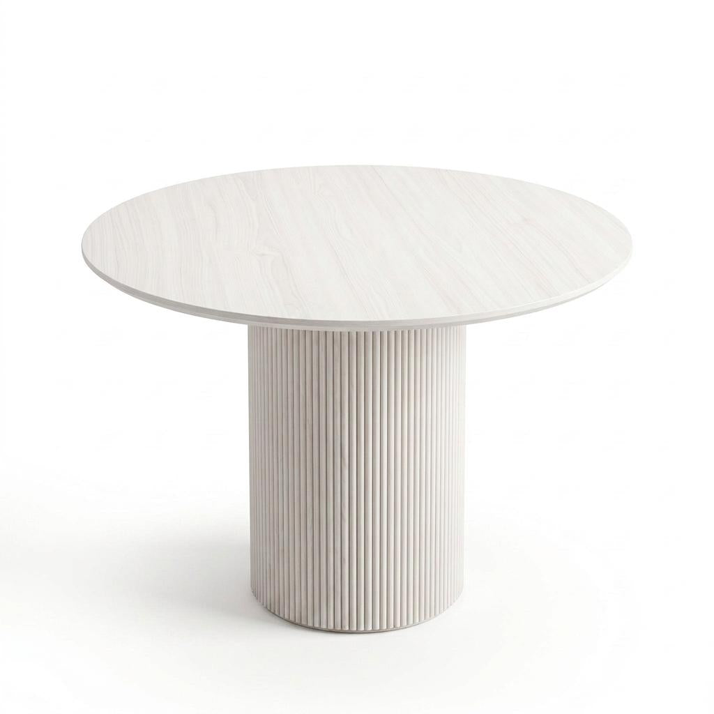 SELSTON DINING TABLE PEDESTAL WHITE OAK