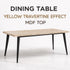 Modern Minimalist Yellow Travertine Effect Finish Dining Table - SERAPH TRAVERTINE