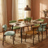 Modern Minimalist Yellow Travertine Effect Finish Dining Table - SERAPH TRAVERTINE