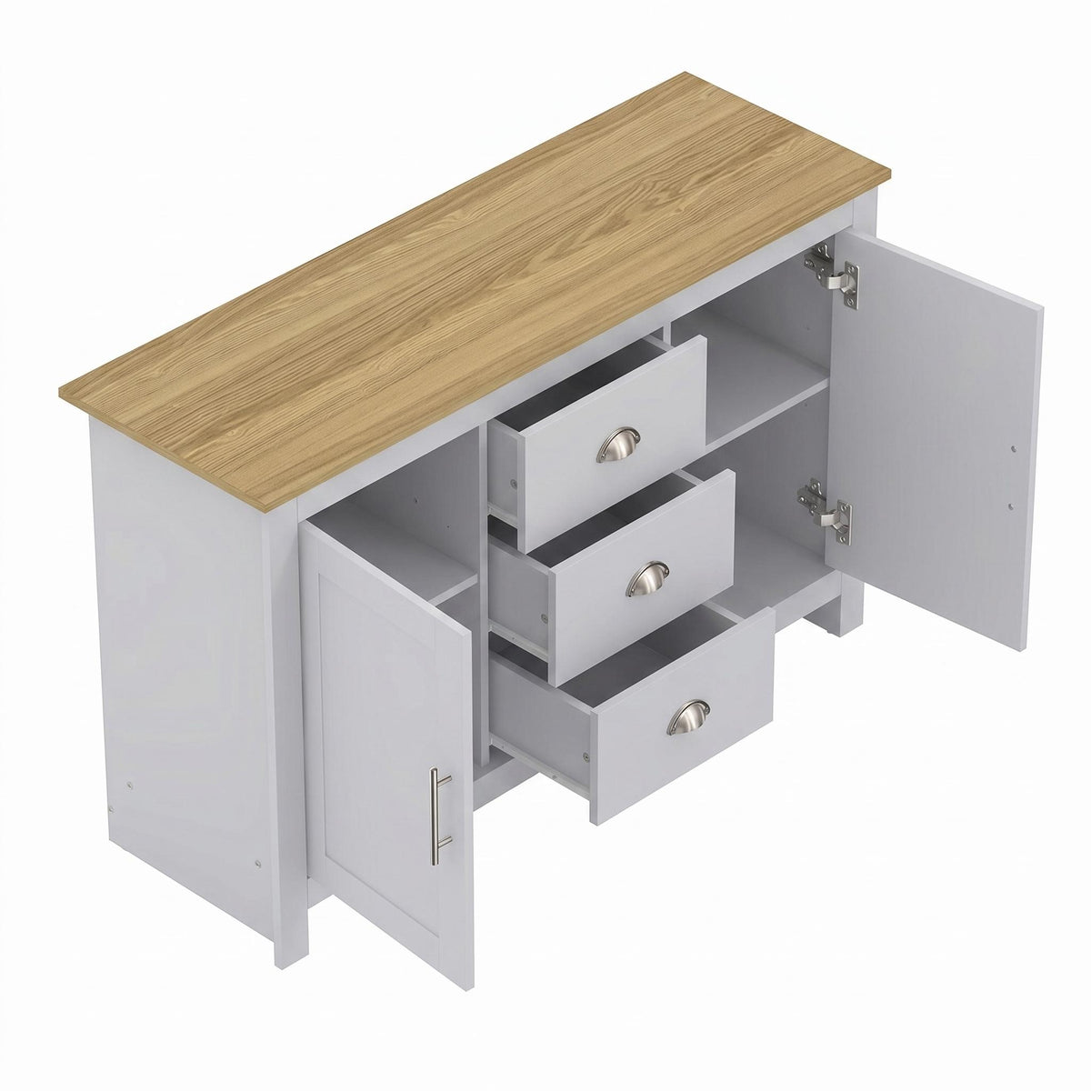 SHERBOURNE 3 DRAWER SIDEBOARD GREY – Grey Side Board