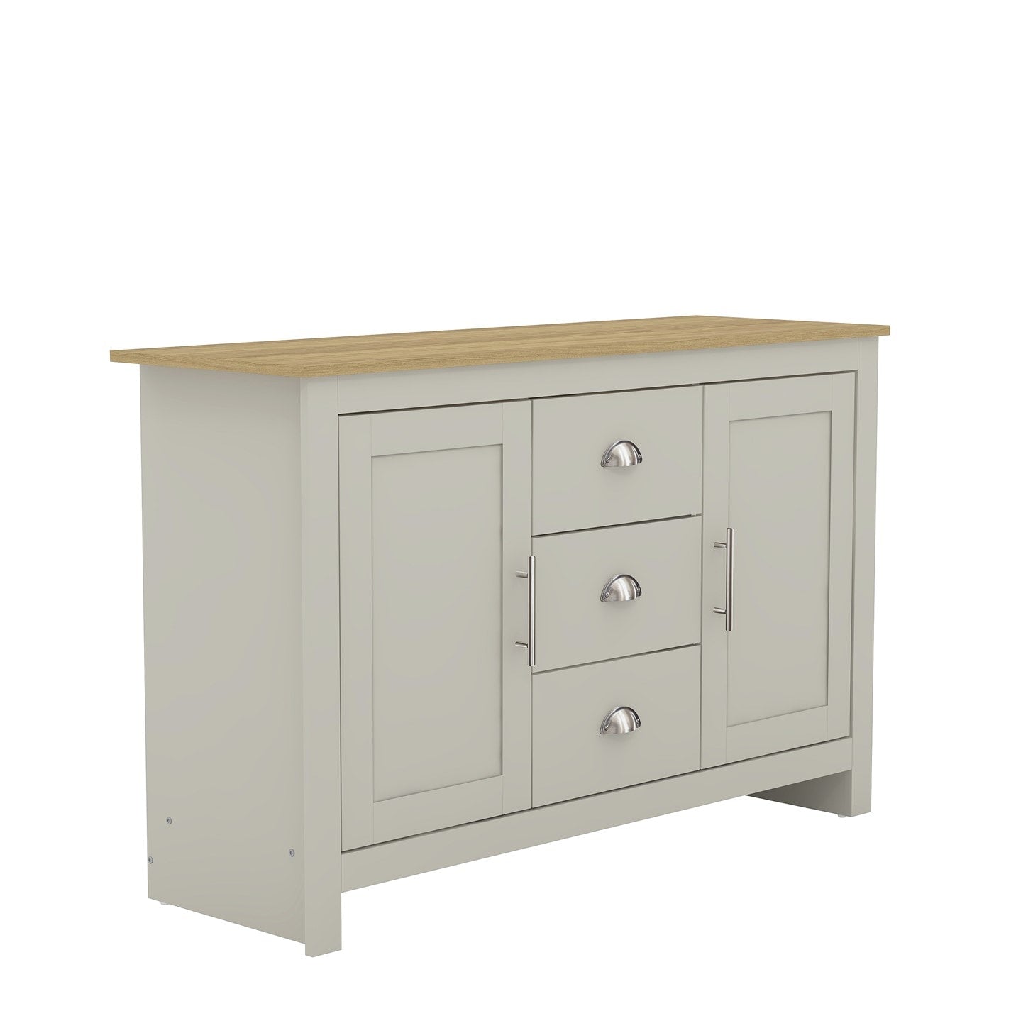 Modern Grey Storage, Particleboard Sideboard - SHERBOURNE 3 Drawer