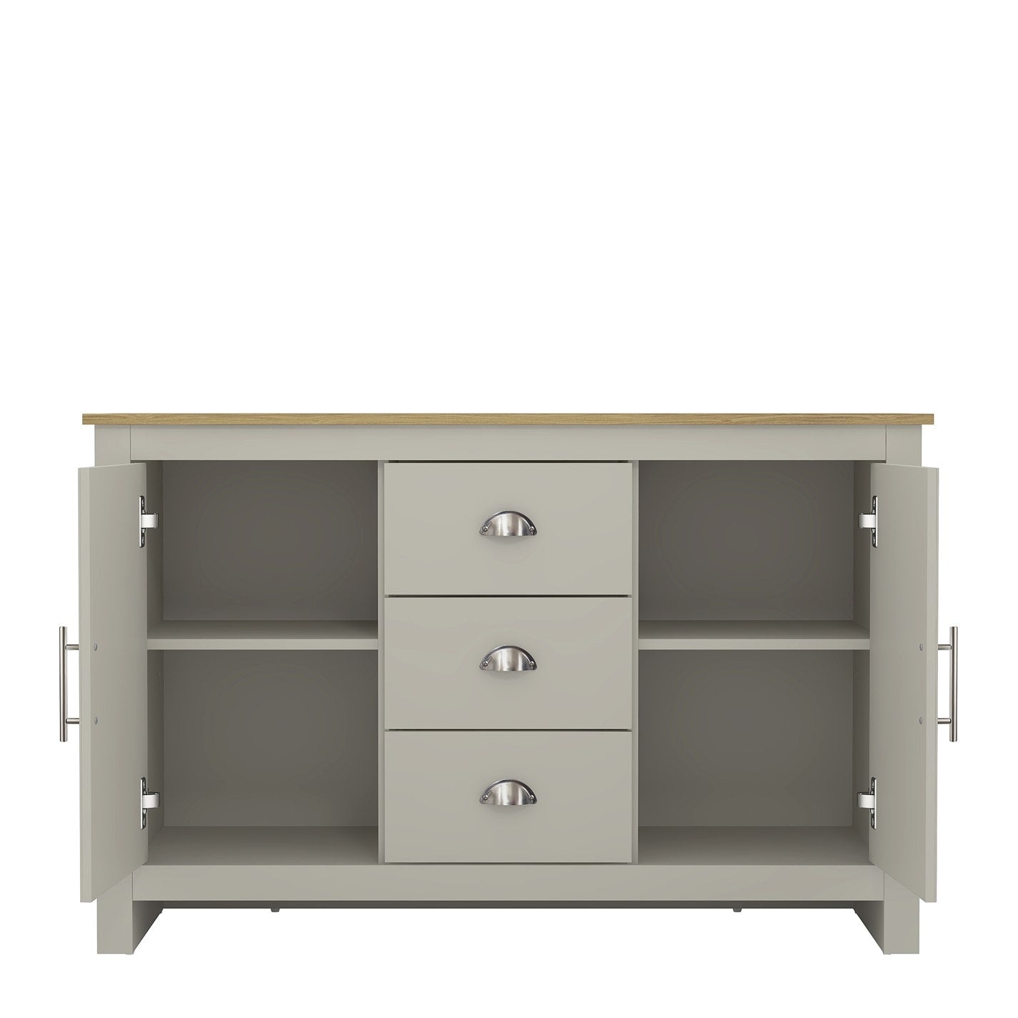Modern Grey Storage, Particleboard Sideboard - SHERBOURNE 3 Drawer