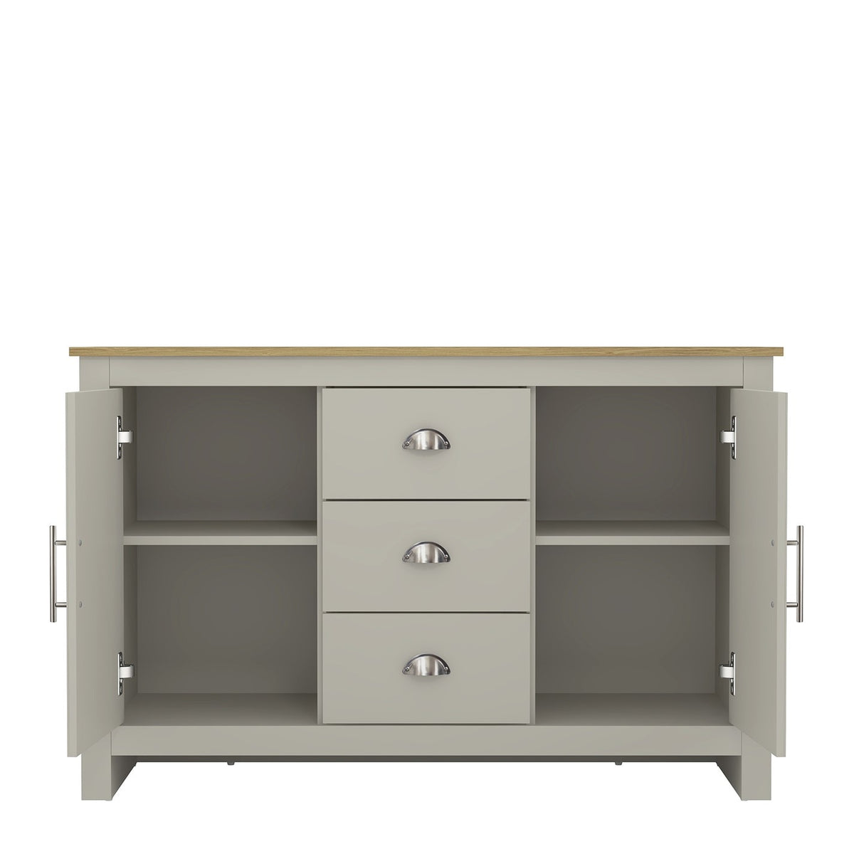 Modern Grey Storage, Particleboard Sideboard - SHERBOURNE 3 Drawer