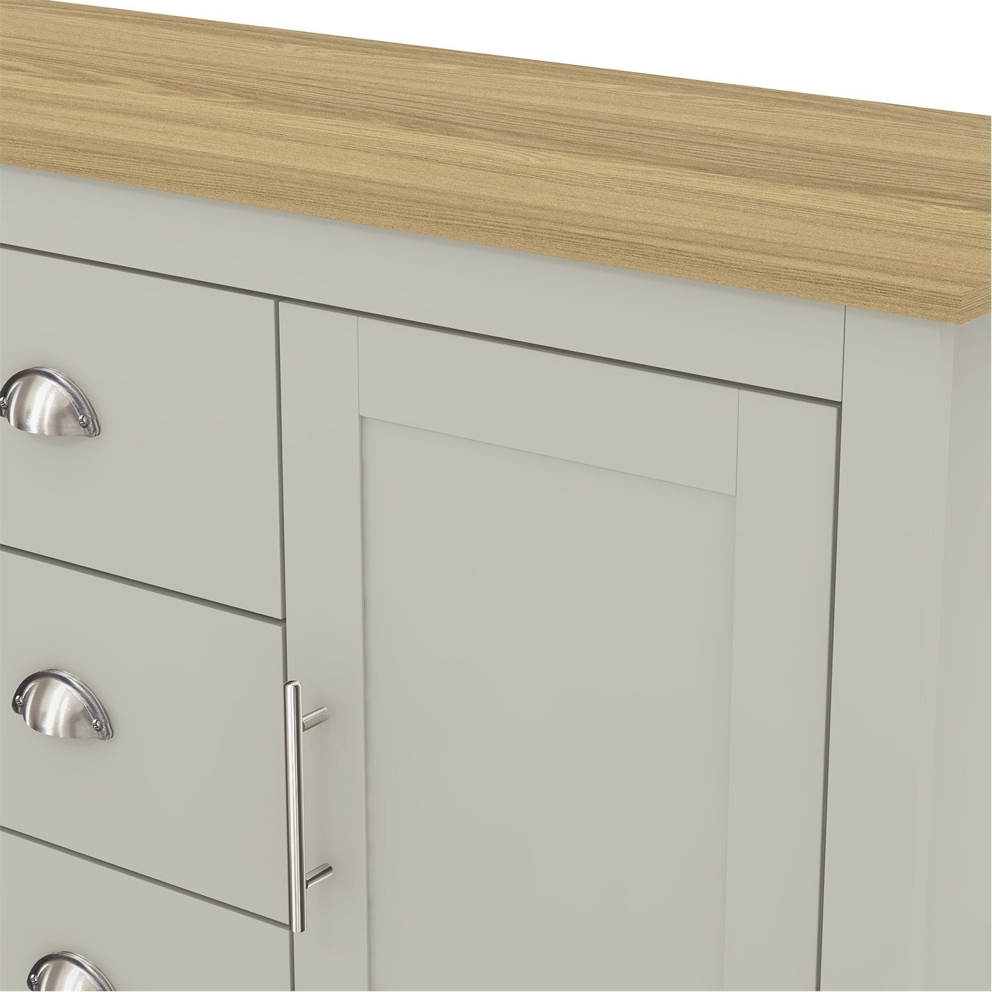 Modern Grey Storage, Particleboard Sideboard - SHERBOURNE 3 Drawer