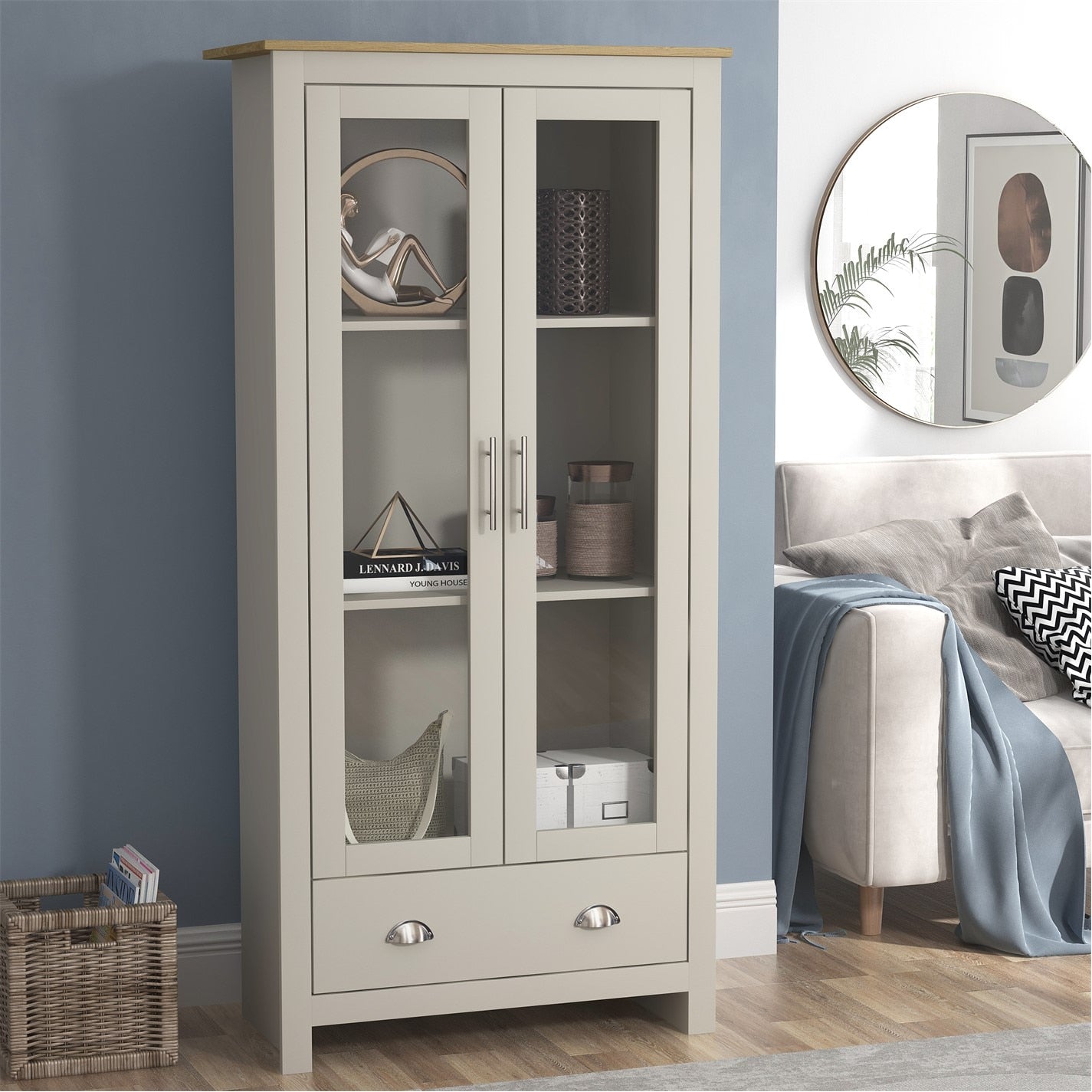 Modern Grey Particleboard Display - SHERBOURNE DISPLAY UNIT GREY