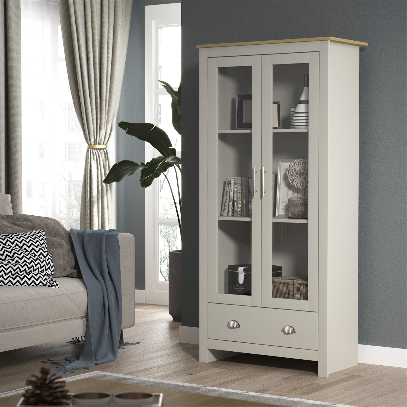 Modern Grey Particleboard Display - SHERBOURNE DISPLAY UNIT GREY